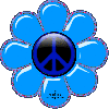 peace, love & happiness animated flower