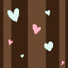 hearts on brown stripes