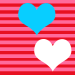 hearts on pink stripes