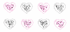 pink grey hearts