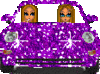 Dolls in glitter car