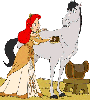 Ariel with horse