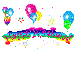 happy weekend rainbow ballons