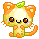orange fruit cat