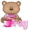 teddy bear with coffee ~ Tracy