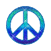 Sparkly blue peace sign