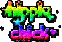 hippie chick rainbow glitter text