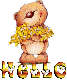 Bear with flowers