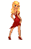 pretty blonde red dress doll
