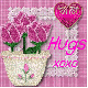 Pink Flowers - Hugs & xoxoxo