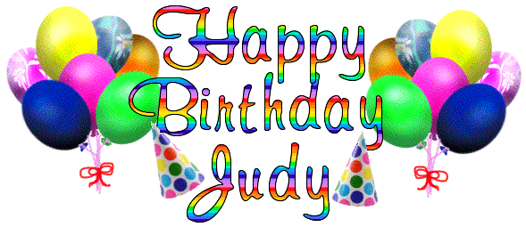 Glitter Text " Personal " Happy Birthday Judy.