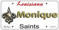 Saints License Plate - Monique