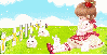 cute girl&bunny