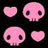 skull and hearts
