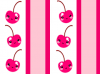 kawaii cherry striped background