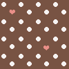 Brown with white spots and pink hearts