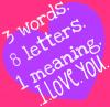 3 words 8 letters 1 meaning i love you