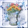 Pretty Floral In Blue Frame
