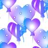 Blue & Purple Heart Balloons birthday - background