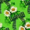 Green bow with Daisies - background