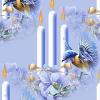 Pretty blue candles - background