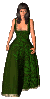 mujer de traje verde