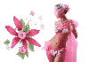 Woman stands to flower