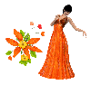 Woman stands to flower
