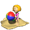 girl playing with beach ball