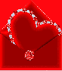 red heart in letter