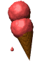 3D Strawberry Ice Cream