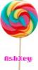 ashley on a swirly rainbow lollipop