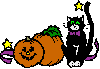 Background - Halloween Pumpkins and Cat
