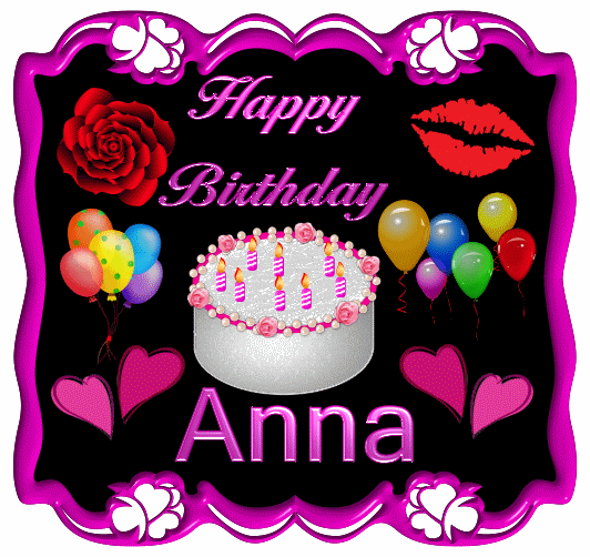 Glitter Text " Personal " Happy Birthday Anna.
