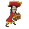 pirate carrying treasure