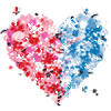 Background - Blue and Pink Sparkle Heart