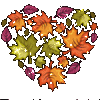 Background - Autumn Sparkle Leaves Heart
