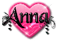 anna pink black heart