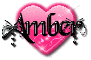 amber pink black heart