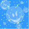 Background - Blue Sparkle Happy Faces
