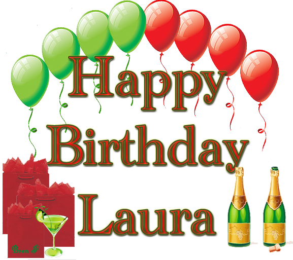 Glitter Text " Personal " Laura Happy Birthday.