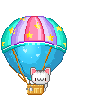 cat in hot air balloon