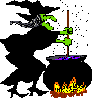 witch and caldren