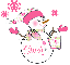 Pink Holiday Snowman - Cindi