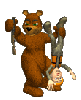 bear holding hunter