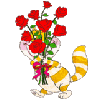 Cute cat with flowers