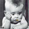 baby's smoking cigarette
