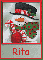 Snowman with candy cane - Rita
