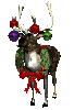 reindeer and ornaments
