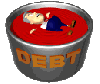 swimming in debt